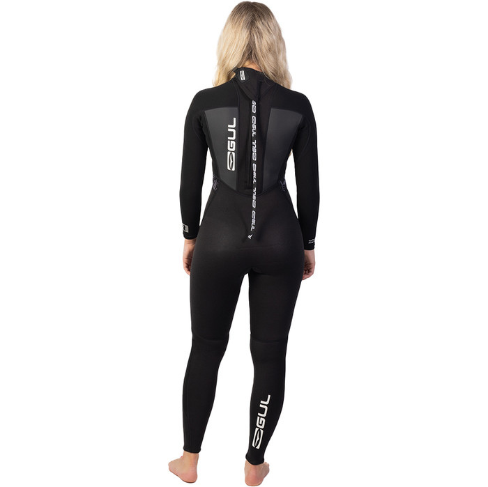 2025 Gul Womens Response 3/2mm Back Zip Wetsuit RE1319-C1 - Black